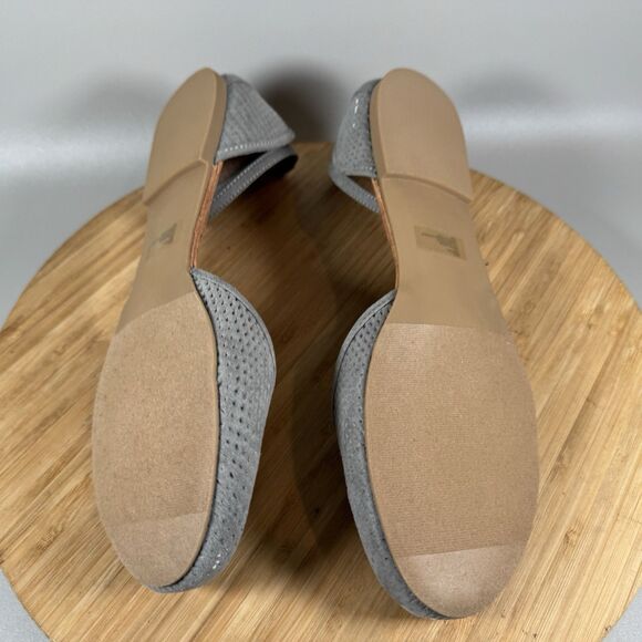 S Steve Madden Maia Gray Fabric Flats Size 9.5 Ankle Strap Shoes‎ NEW - Picture 6 of 7